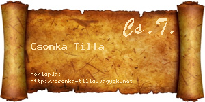 Csonka Tilla névjegykártya