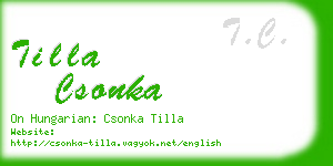 tilla csonka business card